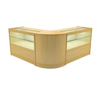 Comptoir de Ventes Verouillables en MDF Érable à LED Ensemble Selene C1200 CM60