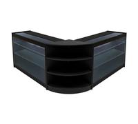 Comptoir de Ventes Verouillables en MDF Noir à LED Ensemble Apollo K1200 LM60