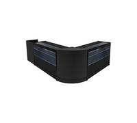Comptoir de Ventes Verouillables en MDF Noir à LED Ensemble C1200 CM60 TB60