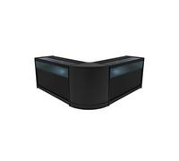 Comptoir de Ventes Verouillables en MDF Noir à LED Ensemble Iris B1500 CM60