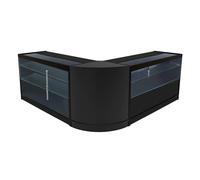 Comptoir de Ventes Verouillables en MDF Noir LED Ensemble Hera K1500 C1500 CM60