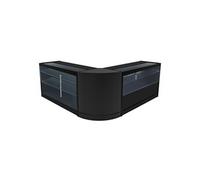 Comptoir de Ventes Verouillables en MDF Noir LED Ensemble Hera K1500 C1500 CM60