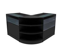 Comptoir de Ventes Verouillables MDF Noir LED Ensemble Harmonia B900 C900 LM60