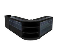 Comptoir de Ventes Verouillables MDF Noir LED Ensemble K1200 C1200 LM60 TB60