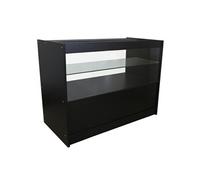 Monstershop C1200 Comptoir Retail Showcase Vitrine de verre, Noir, 120 cm x 90 cm x 60 cm