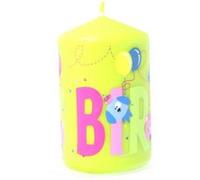 Comptoir des bougies - Bougie anniversaire ronde - Jaune Jaune