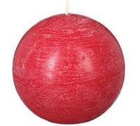 Comptoir des bougies - Bougie boule Rustic - Diam. 10 cm - Rouge Rouge G