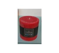 Atmosphera Bougie ronde Rustic Diamètre 10 cm Rouge