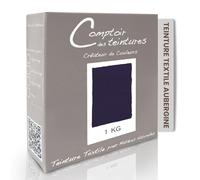 COMPTOIR DES TEINTURES - Teinture Textile - Mélange Aubegine (pour 1kg linge) - Teintures Durables pour Draps, Serviettes et Nappes - Facile à Utiliser en Machine à Laver ou à la Main