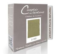 COMPTOIR DES TEINTURES - Teinture Textile - Mélange Avocat (2kg de linge) - Teintures Durables pour Draps, Serviettes et Nappes - Facile à Utiliser en Machine (à Laver) ou à la Main