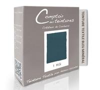 COMPTOIR DES TEINTURES - Teinture Textile - Mélange Bleu Minéral (1kg de linge) - Teintures Durables pour Draps, Serviettes et Nappes - Facile à Utiliser en Machine (à Laver) ou à la Main