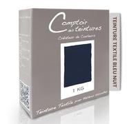 COMPTOIR DES TEINTURES - Teinture Textile - Mélange Bleu Nuit 1kg - Linges de Maison - Teintures Durables pour Draps, Serviettes et Nappes - Facile à Utiliser en Machine à Laver