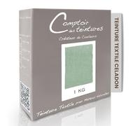 COMPTOIR DES TEINTURES - Teinture Textile - Mélange Céladon 1kg - Linges de Maison - Teintures Durables pour Draps, Serviettes et Nappes - Facile à Utiliser en Machine à Laver