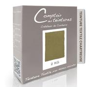 COMPTOIR DES TEINTURES - Teinture Textile - Mélange Chartreuse (2kg de linge) - Teintures Durables pour Draps, Serviettes et Nappes - Facile à Utiliser en Machine (à Laver) ou à la Main