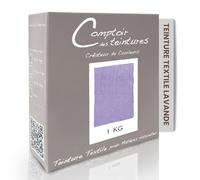 COMPTOIR DES TEINTURES - Teinture Textile - Mélange Lavande (pour 1kg linge) - Teintures Durables pour Draps, Serviettes et Nappes - Facile à Utiliser en Machine à Laver ou à la Main