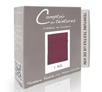 COMPTOIR DES TEINTURES - Teinture Textile - Mélange Lie de vin (pour 1kg linge) - Teintures Durables pour Draps, Serviettes et Nappes - Facile à Utiliser en Machine à Laver ou à la Main