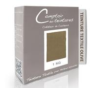 COMPTOIR DES TEINTURES - Teinture Textile - Mélange Olive (pour 1kg linge) - Teintures Durables pour Draps, Serviettes et Nappes - Facile à Utiliser en Machine à Laver ou à la Main