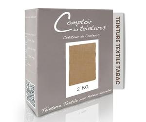 COMPTOIR DES TEINTURES - Teinture Textile - Mélange Tabac (pour 2kg linge) - Teintures Durables pour Draps, Serviettes et Nappes - Facile à Utiliser en Machine à Laver ou à la Main