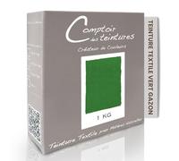 COMPTOIR DES TEINTURES - Teinture Textile - Mélange Vert Gazon 2kg - Linges de Maison - Teintures Durables pour Draps, Serviettes et Nappes - Facile à Utiliser en Machine à Laver