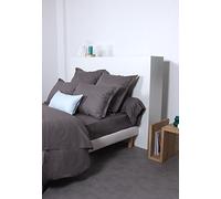 Comptoir des Tisseurs - Taie De Traversin Unie Coton 85X185 Cm Gris Éléphant