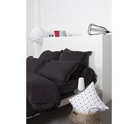 Comptoir Des Tisseurs - Taie De Traversin Unie Coton 85X185 Cm Noir