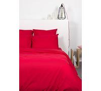 Comptoir des Tisseurs - Taie d'oreiller Unie Polycoton 63X63 Cm Rouge