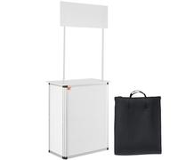 Comptoir d'exposition portable - Comptoir d'exposition 785x380x1815 mm - Stand d'exposition et comptoir d'exposition - Table de bar promotionnelle pliable - Réception de stand d'exposition avec étagèr