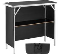 Comptoir d'exposition portable Comptoir d'exposition pliable Noir - Stand d'exposition Stand d'exposition 975 x 385 x 870 mm - Table de bar promotionnelle Comptoir d'accueil promotionnel avec étagère