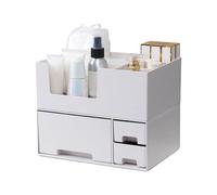 Comptoir D'organisateurs De Maquillage, Support De Rangement De Maquilage Empilable Double Couche avec Tiroir - Organisateur Multifonctionnel pour Pinceaux De Maquillage pour Rouges À Lèvres, Palette