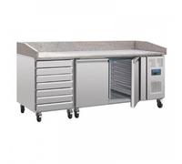 Comptoir à Pizza Série U 2 Portes avec Dessus Granit et 7 Tiroirs à Pâtons Polar G