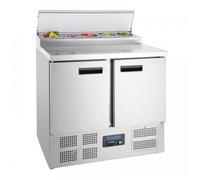 Comptoir inox réfrigéré de préparation 254 Litres, 5 x GN 1/6 (P)150 mm, 155 W, 220 V - MONO