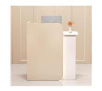 Comptoir Magasin Caisse Accueil avec Lumière, Meuble de Bureau et de Réception pour la Maison, Bureau et Salon (Couleur: Jaune et Blanc)