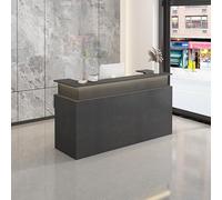 Comptoir moderne avec lumières, tiroirs verrouillables et plateau pour clavier - Idéal pour le hall, le bureau et la réception d'un salon de beauté