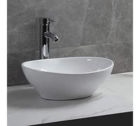 Comptoir ovale pour lavabo de salle de bain - Céramique durable, design élégant, facile à installer, s'adapte aux lavabos standard, idéal pour les styles de salle de bain modernes et classiques