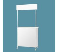 Comptoir pliable portable pour salon professionnel - Bureau de réception - Kiosque - Table d'affichage pour événements commerciaux - Supermarché - Stand de dégustation de discours