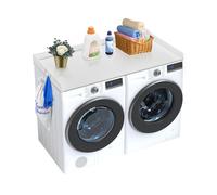 VEVOR Comptoir pour lave-linge et sèche-linge, 137x70 cm, surface de comptoir en bois, dessus résistant à l'eau, avec coussinets antidérapants, pour organisation et rangement de la buanderie, blanc