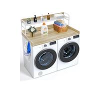 Comptoir Pour Lave-Linge Sèche-Linge Surface En Bois Etagère Couleur Chêne 137x70cm