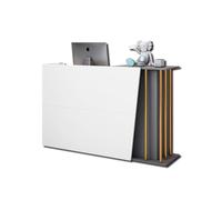 comptoir, structure en acier peint,tiroirs verrouillables,panneau respectueux de l'environnement,imperméable et résistant à l'usure,adapté aux bureaux,magasins de vêtement(Size:140,Color:Gris fer)