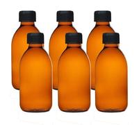 ComptoirDesBoites 6 x flacons vides en verre ambré avec bouchon - Contenance 125 mL - FL26125