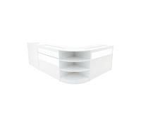 Comptoirs de Vente en MDF Blanc à LED Blancs Ensemble Europa LM60 TB60 B1200 C1200 3 Unités de Rangement Etagères Internes Portes Coulissantes