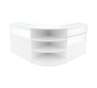 Comptoirs de Vente en MDF Blanc à LED Blancs Ensemble Harmonia LM60 B900 C900 3 Unités de Rangement Étagères Internes Portes Coulissantes Verouillables Réception Bureau Vêtements Bijoux [Clés INCLUS]