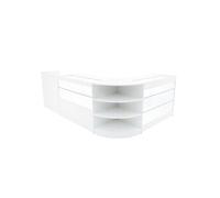 Comptoirs de Vente en MDF Blanc à LED Blancs Ensemble Theia LM60 TB60 K1200 C1200 3 Unités de Rangement Etagères Internes Portes Coulissantes
