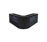 Comptoirs de Vente en MDF Noir à LED Blancs Ensemble Hera CM60 K1200 C1200 3 Unités de Rangement Etagères Internes Portes Coulissantes Verouillables