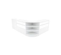 Comptoirs de Vente MDF Blanc à LED Blancs Ensemble Eclipse LM60 TB60 C1200 3 Unités de Rangement Étagères Internes Portes Coulissantes Verouillables Réception Bureau Vêtements Bijoux [Clés INCLUS]
