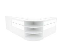Comptoirs de Vente MDF Blanc à LED Blancs Ensemble Eclipse LM60 TB60 C1200 3 Unités de Rangement Étagères Internes Portes Coulissantes Verouillables Réception Bureau Vêtements Bijoux [Clés INCLUS]