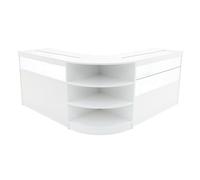 Comptoirs de Vente MDF Blanc à LED Blancs Ensemble Harmonia LM60 B1200 C1200 3 Unités de Rangement Étagères Internes Portes Coulissantes Verouillables Réception Bureau Vêtements Bijoux [Clés INCLUS]