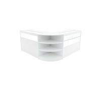 Comptoirs de Vente MDF Blanc à LED Blancs Ensemble Harmonia LM60 B1200 C1200 3 Unités de Rangement Etagères Internes Portes Coulissantes