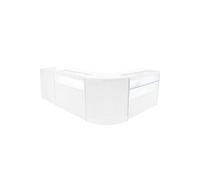 Comptoirs de Vente MDF Blanc LED Blancs Intégrés Ensemble Gravity B1200, C1200, CM60, TB60 3 Etagères Portes Coulissantes Verouillables Rangement