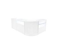 Comptoirs de Vente MDF Blanc LED Blancs Intégrés Ensemble Gravity B900, C900, CM60, TB60 3 Etagères Portes Coulissantes Verouillables Rangement