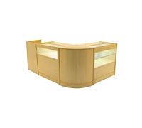Comptoirs de Vente MDF Erable LED Blancs Intégrés Ensemble Gravity B900, C900, CM60, TB60 3 Etagères Portes Coulissantes Verouillables Rangement